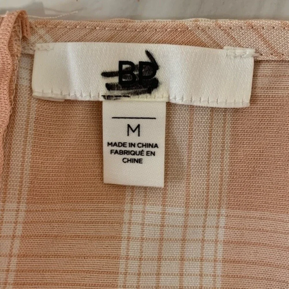 NWOT BP | Coral White‎ Gingham Plaid Mini Dress